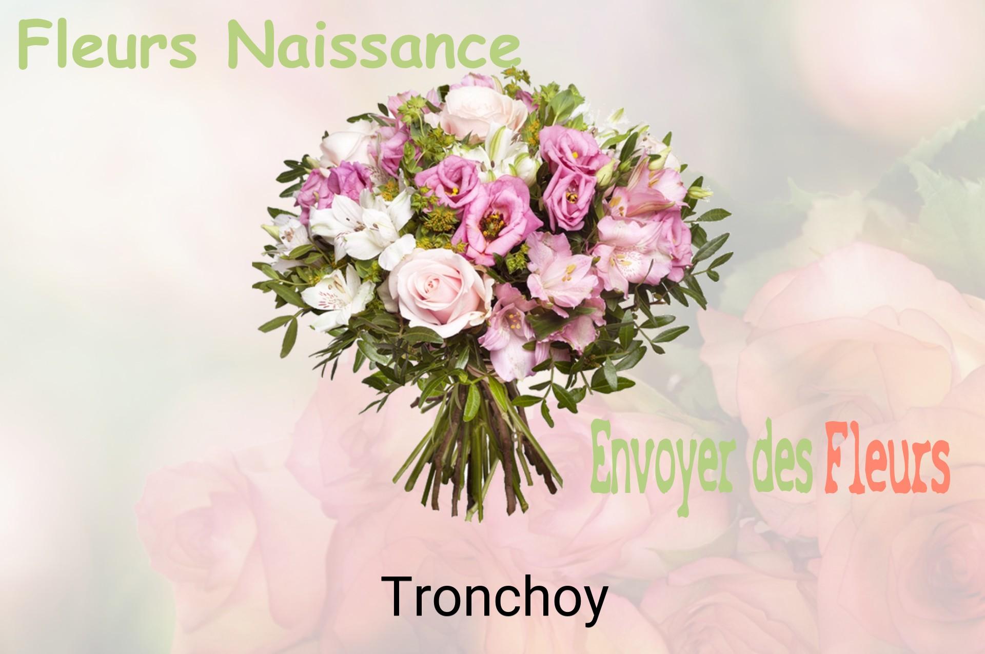 Bouquet de fleurs de naissance livré à Tronchoy